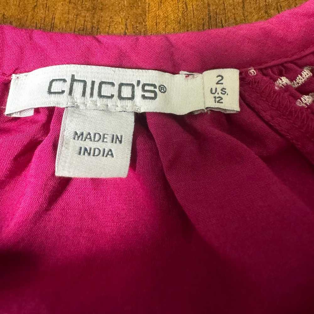 Chicos Ballon Sleeve Kaftan Midi Dress Solid Bota… - image 11