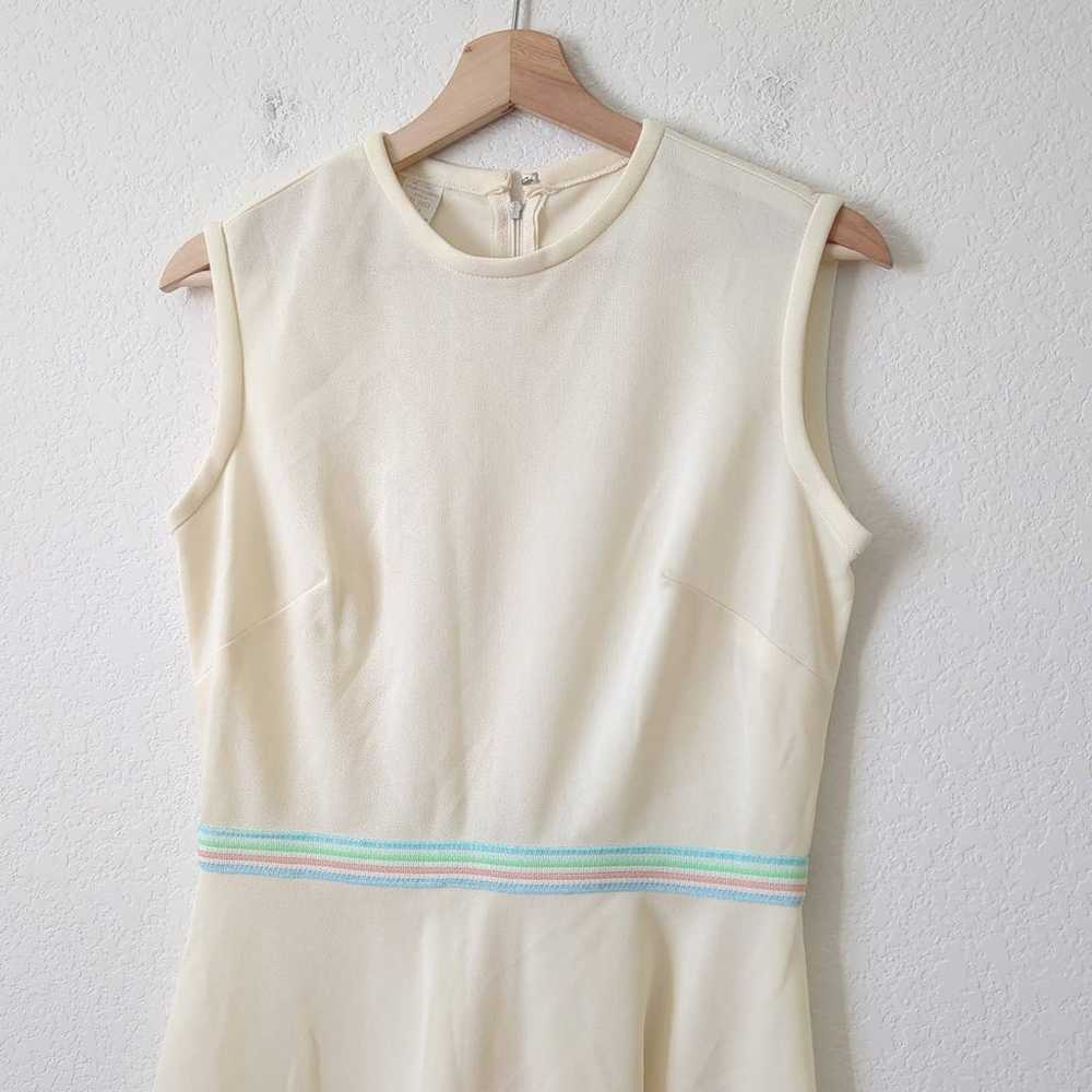 Vintage 60's Dress Womens 14 Pale Yellow FIt Flar… - image 4