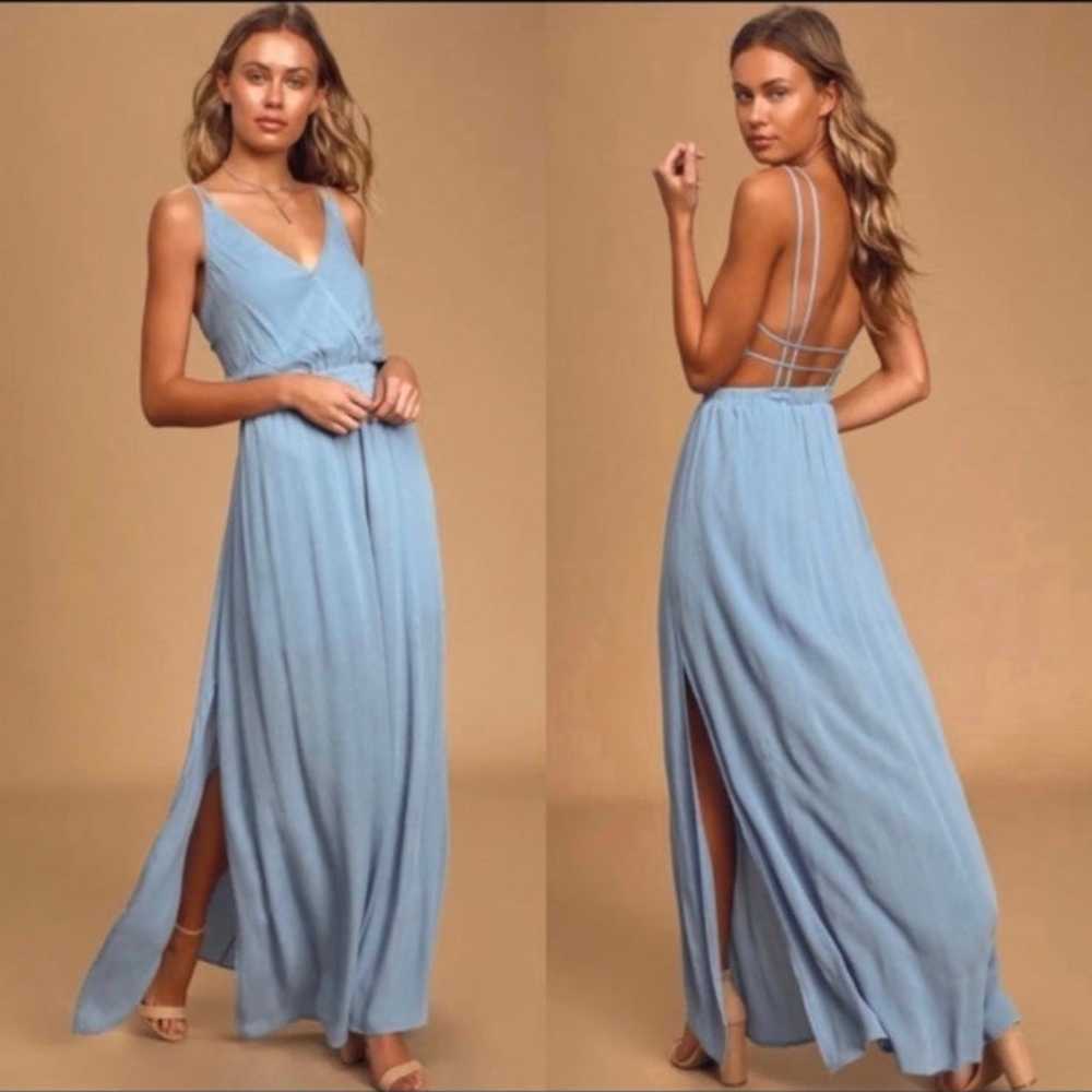 NWT Lulus slate blue lost in paradise dress size … - image 1