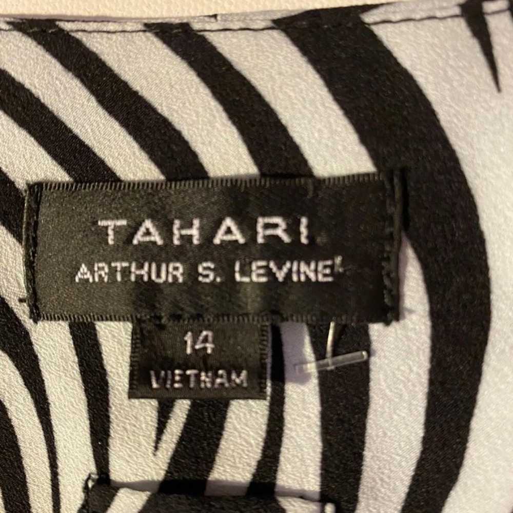 Tahari Arthur S Levine Dress Womens 14 Black Whit… - image 7