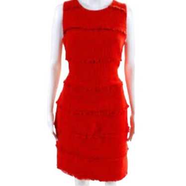 J. Crew Orange Fringy Tweed Sheath Dress size 12 - image 1