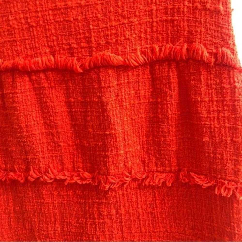 J. Crew Orange Fringy Tweed Sheath Dress size 12 - image 3