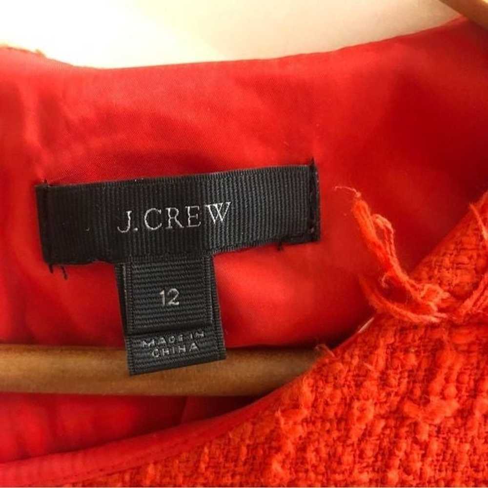 J. Crew Orange Fringy Tweed Sheath Dress size 12 - image 4