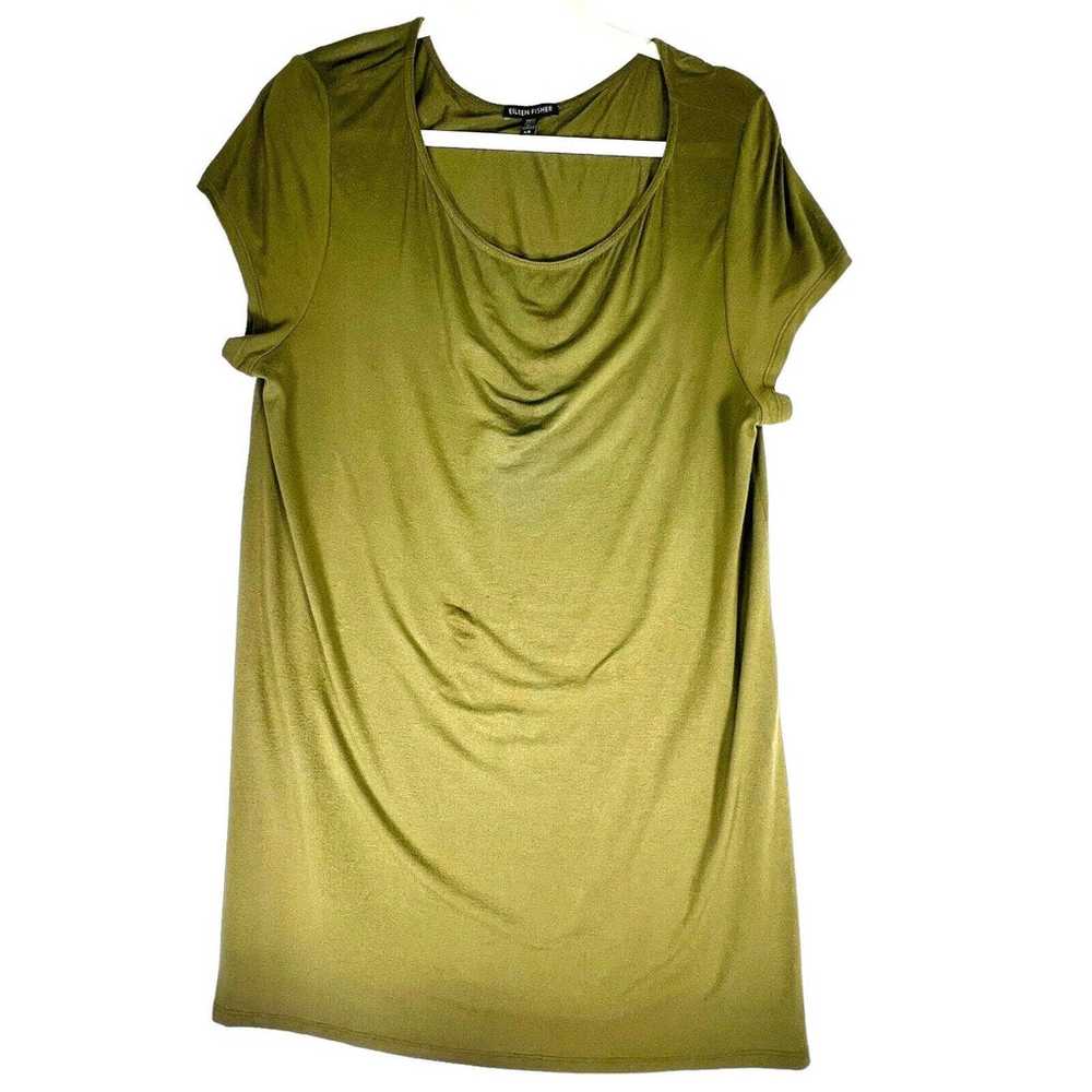 Eileen Fisher. Size Large T Shirt Dress Olive Gre… - image 1