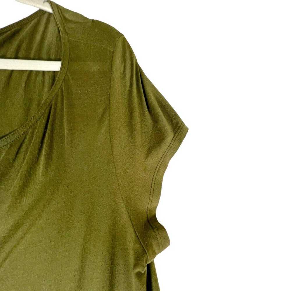 Eileen Fisher. Size Large T Shirt Dress Olive Gre… - image 3