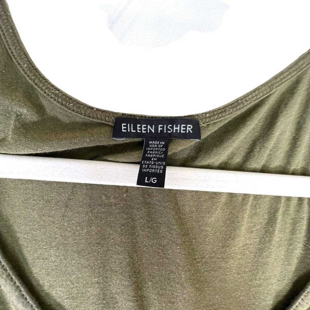 Eileen Fisher. Size Large T Shirt Dress Olive Gre… - image 5