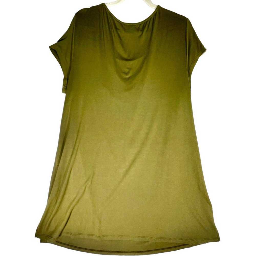 Eileen Fisher. Size Large T Shirt Dress Olive Gre… - image 6