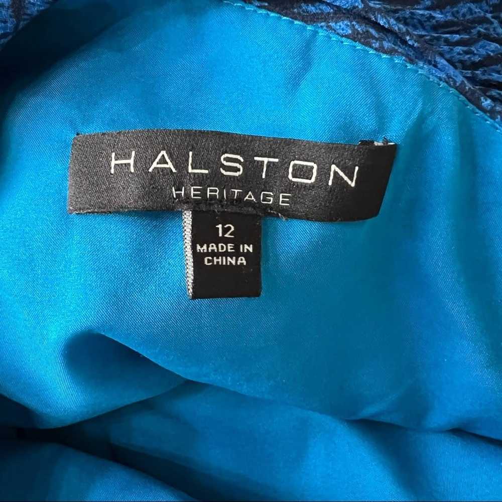 Halston Heritage Blue Ruched One Shoulder Dress - image 3