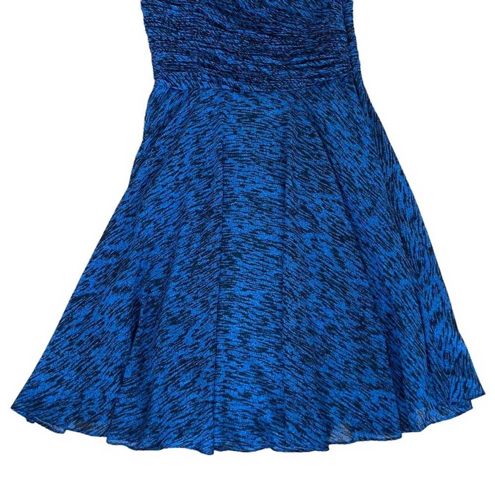 Halston Heritage Blue Ruched One Shoulder Dress - image 6