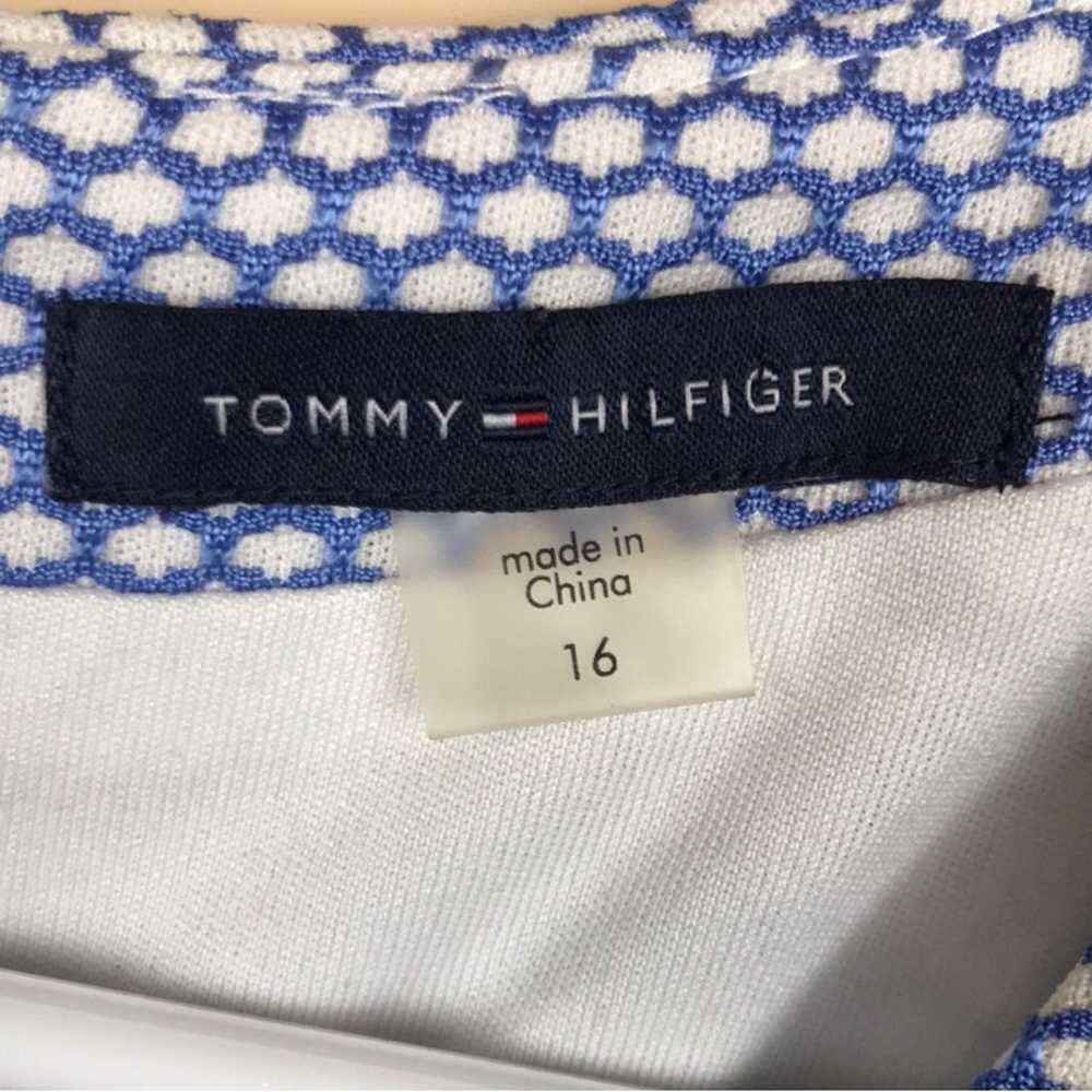 Tommy Hilfiger Women’s Blue White Honeycomb Knit … - image 9