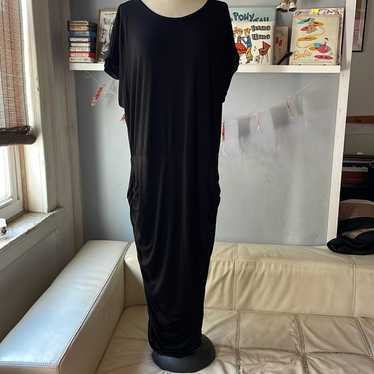 Vince Camuto Black cap sleeve ruched Maxi dress 1X - image 1