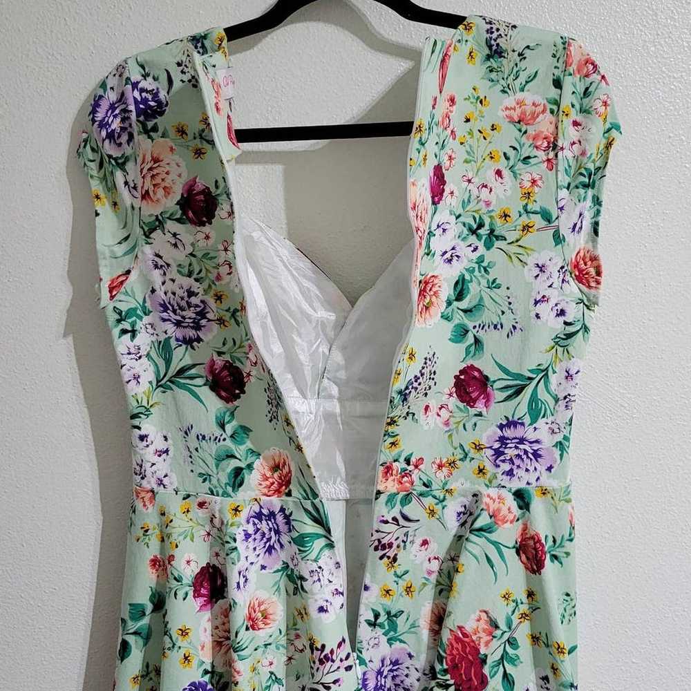 Belle Poque Retro V-Neck Floral Fit and Flare Dre… - image 6