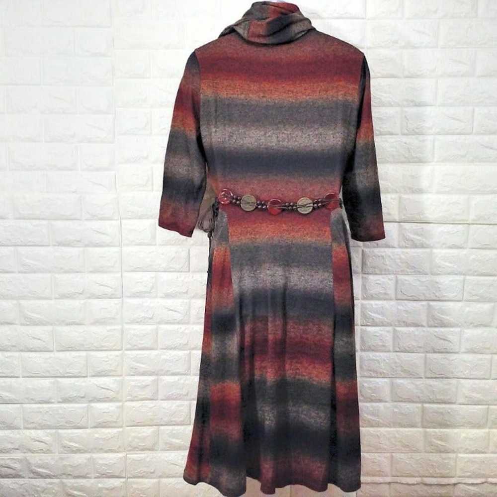 Robbie Bee Knit Dress Sz-XL Belt Scarf - image 8