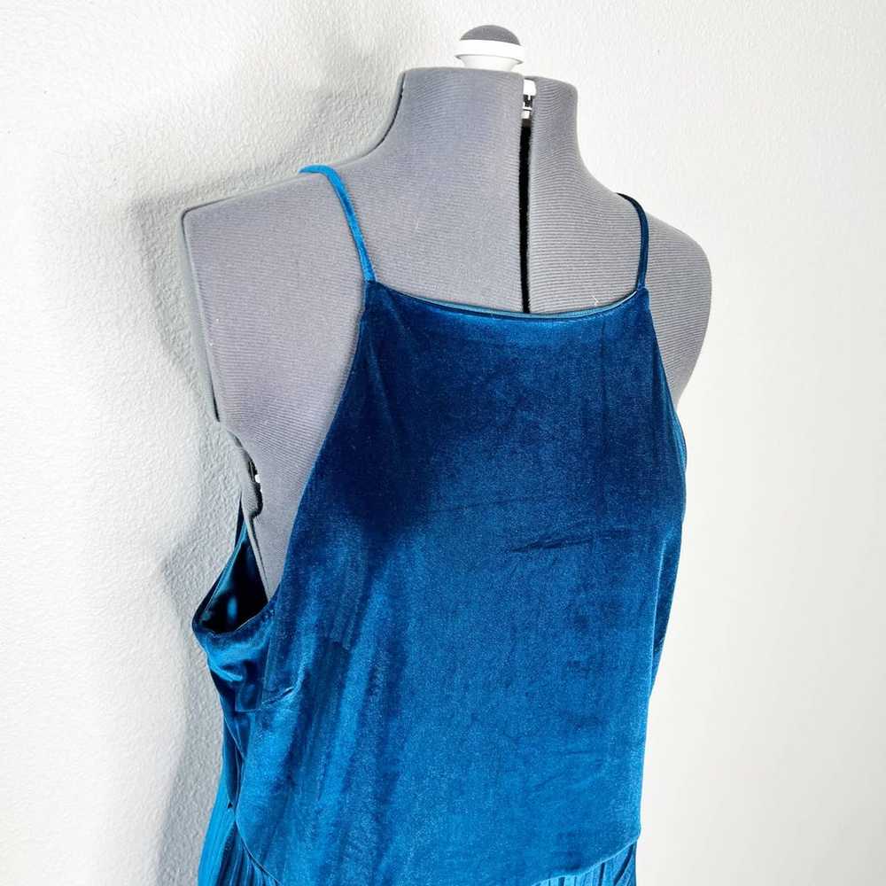 Chelsea28 Blue Velvet Sleeveless High Neck Dress … - image 2