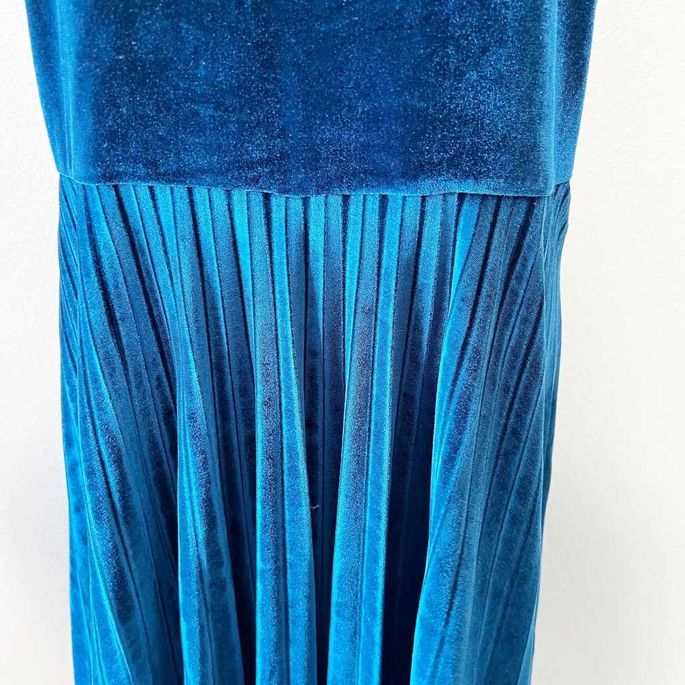 Chelsea28 Blue Velvet Sleeveless High Neck Dress … - image 3