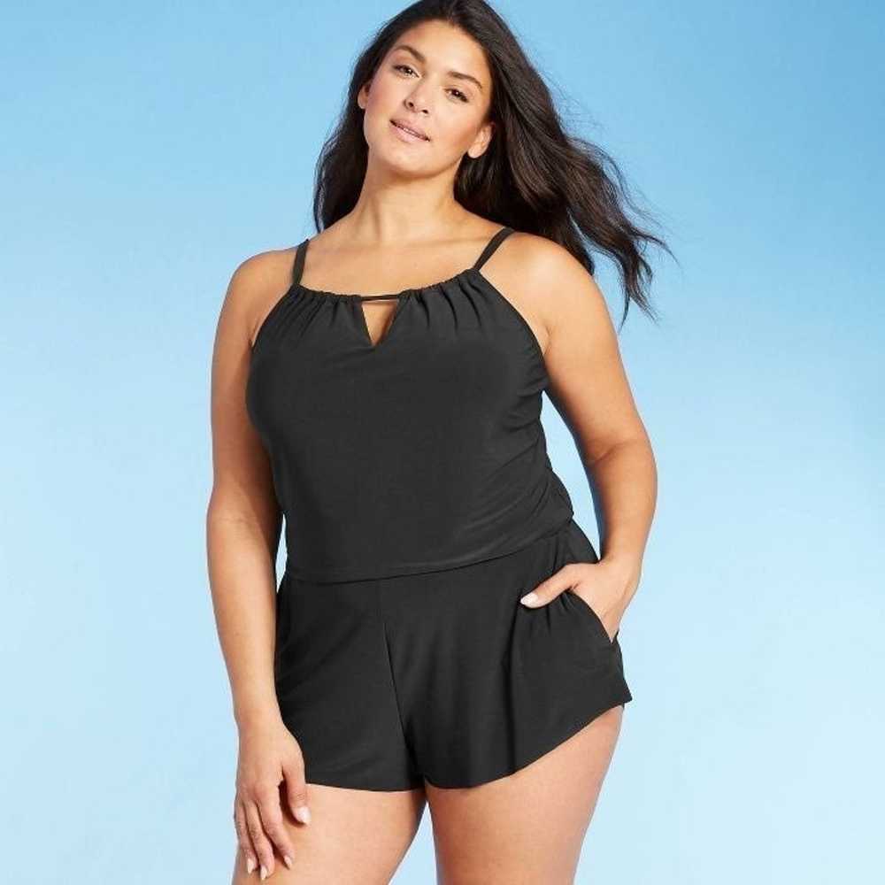 Black swim romper w/ pockets XL - image 1