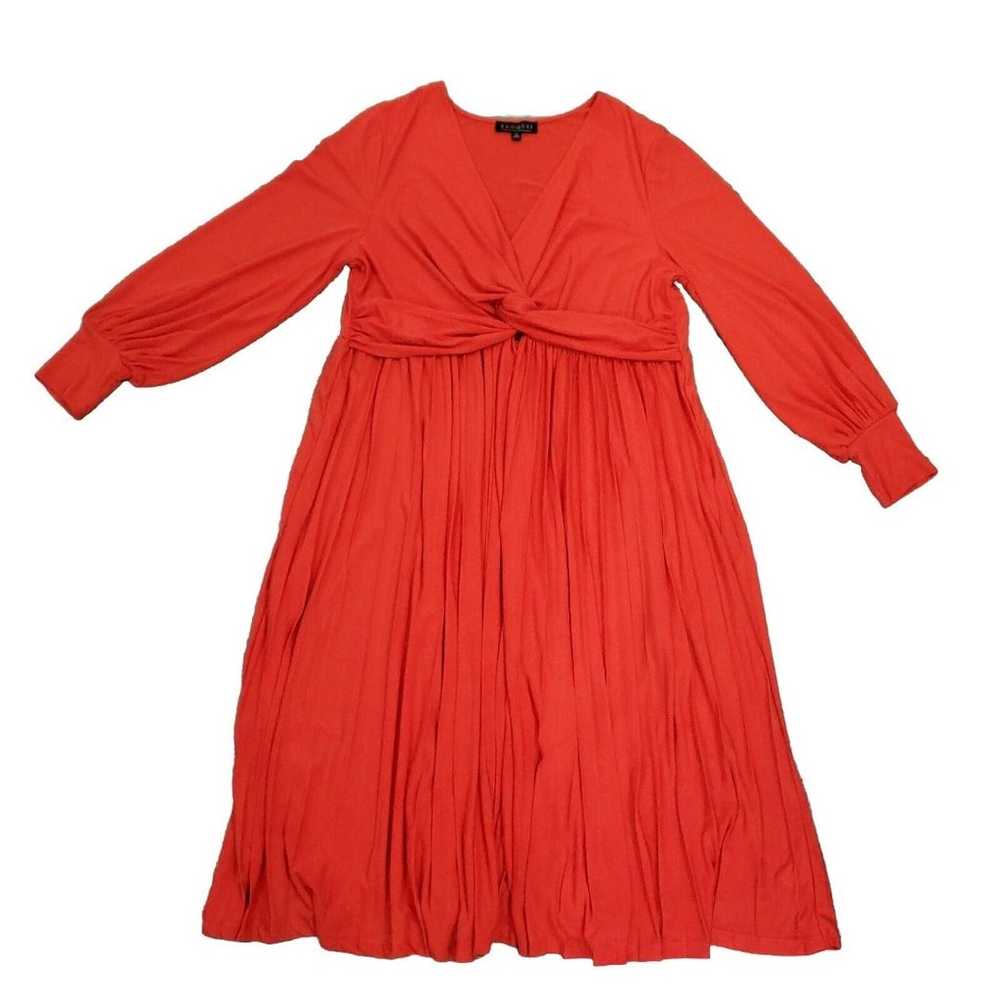 Eloquii Sz 18 Knot Front Pleated Skirt Midi Dress… - image 1