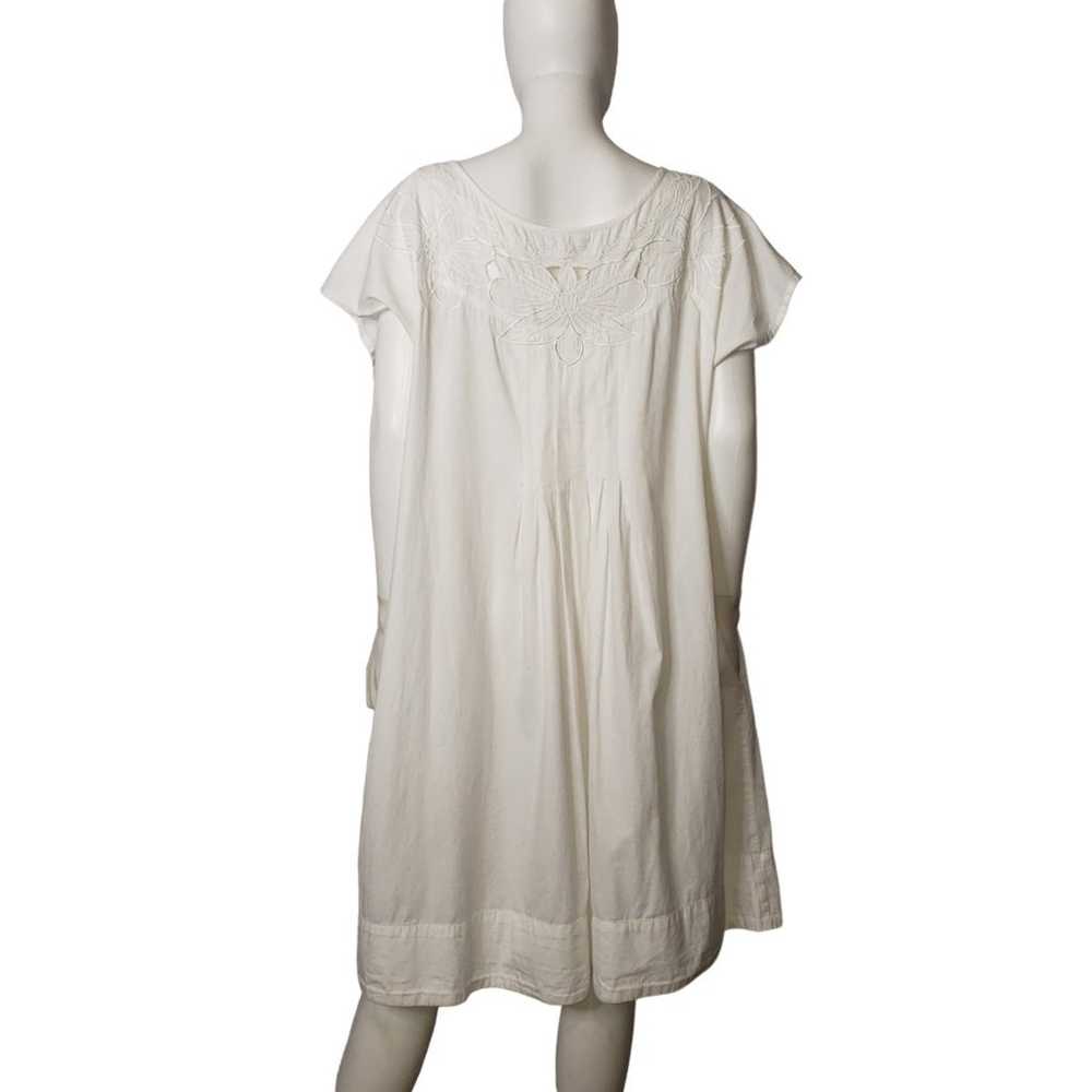 Dress Barn Womans White Cotton Embroidered Summer… - image 2