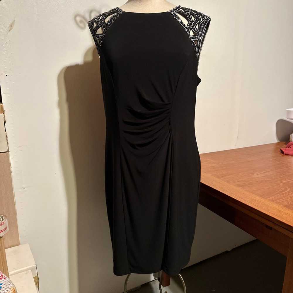 Little Black Dress By Patra Size 16 Beaded Should… - image 1