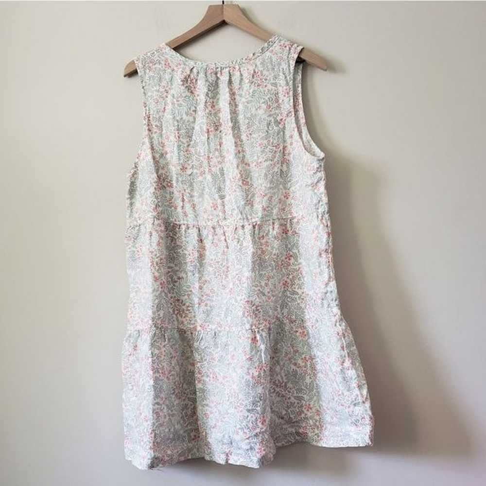 Joie Floral 100% Linen Sun Dress Sz XL  Tiered Gr… - image 2