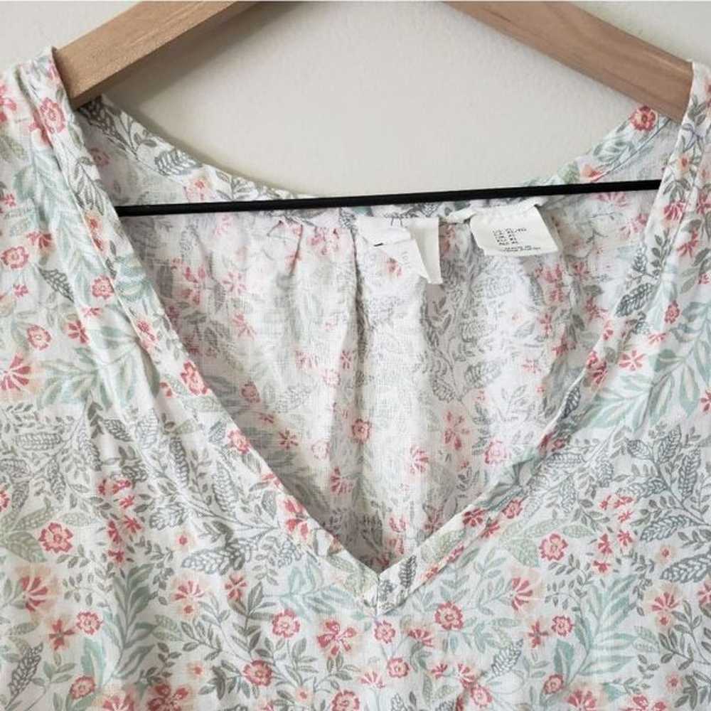 Joie Floral 100% Linen Sun Dress Sz XL  Tiered Gr… - image 3