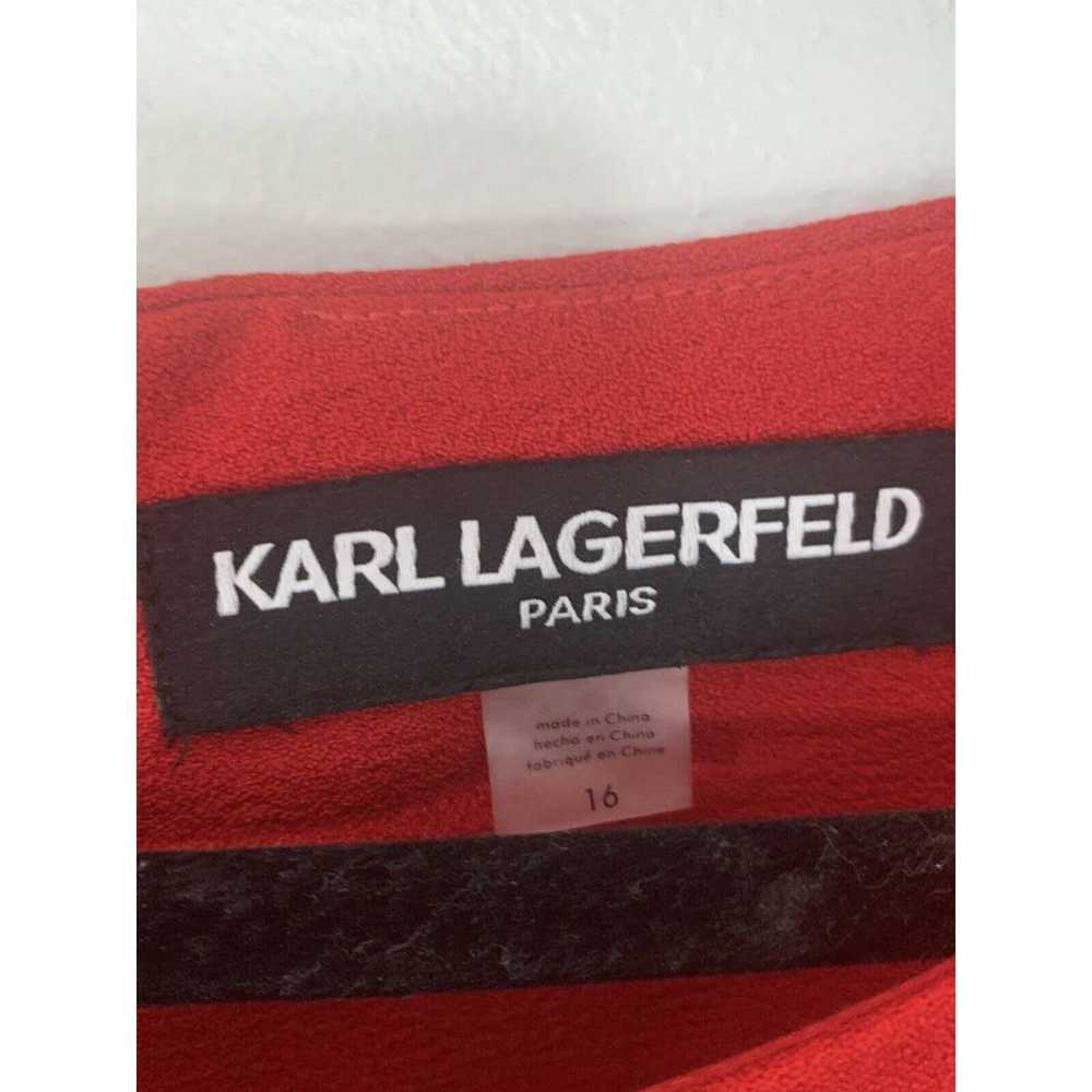 Karl Lagerfeld Paris Red Shift Dress - image 7