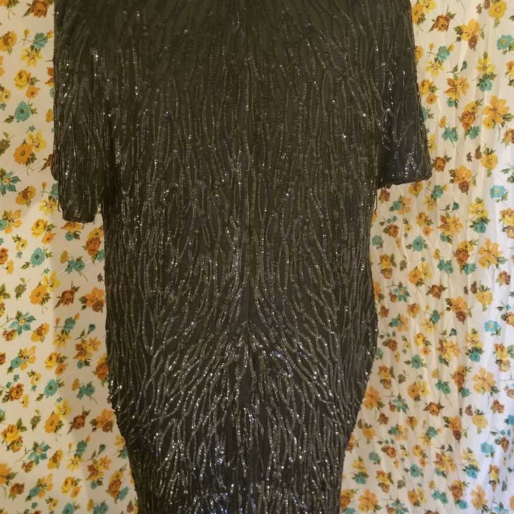 Vintage Black beaded and sequins Dress - image 3