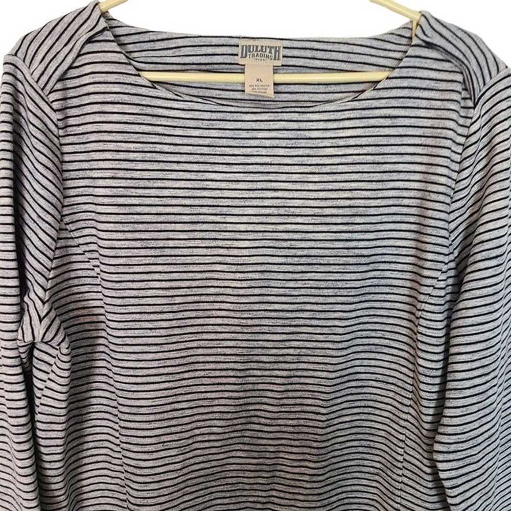 Duluth Trading Co Womens XL Gray Black Black Stri… - image 2