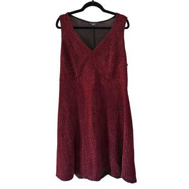 TRIXXI Red Metallic Holiday Dress Size 2X