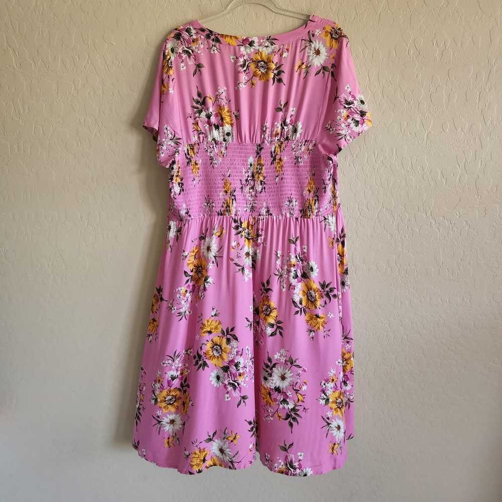 Torrid Pink Floral Shirt Dress Size 2 - image 10