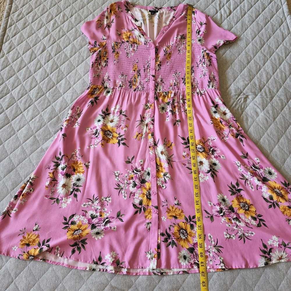 Torrid Pink Floral Shirt Dress Size 2 - image 12