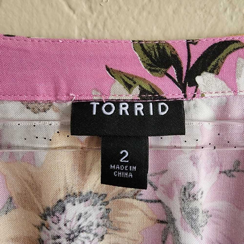 Torrid Pink Floral Shirt Dress Size 2 - image 6