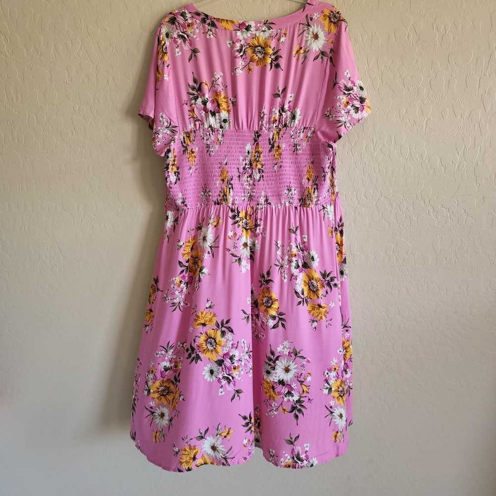 Torrid Pink Floral Shirt Dress Size 2 - image 9