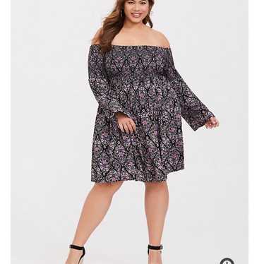 TORRID Floral Challis Smocked Skater Dre