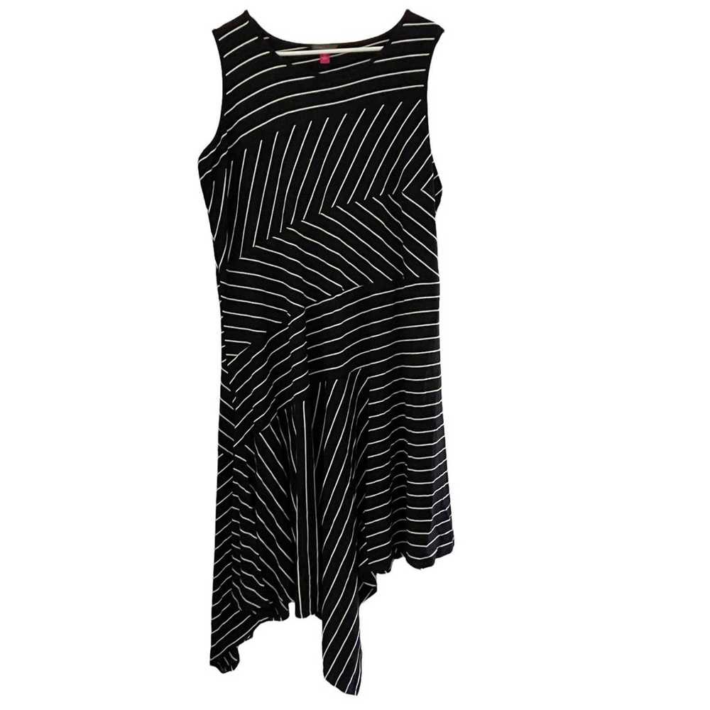 Vince Camuto Blue White Stripe Dress Sleeveless A… - image 1