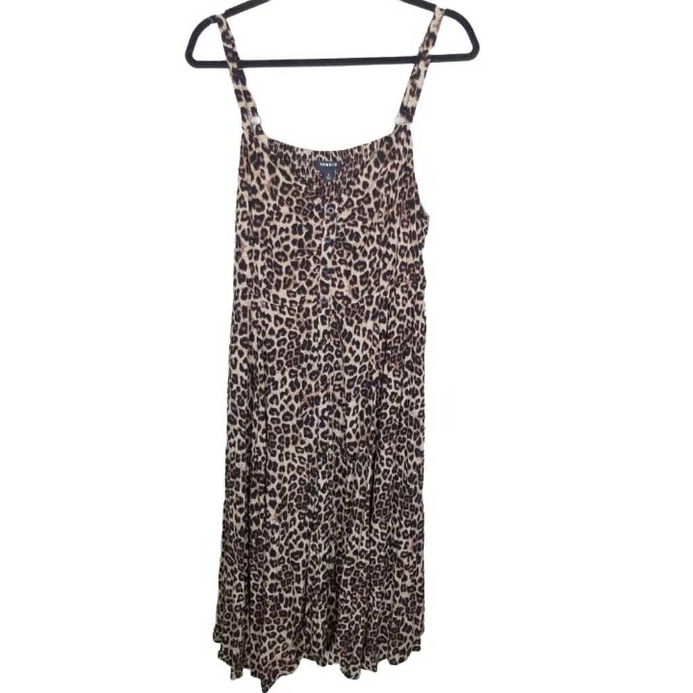 Torrid Womens 2X Brown Leopard Challis Button Fro… - image 2