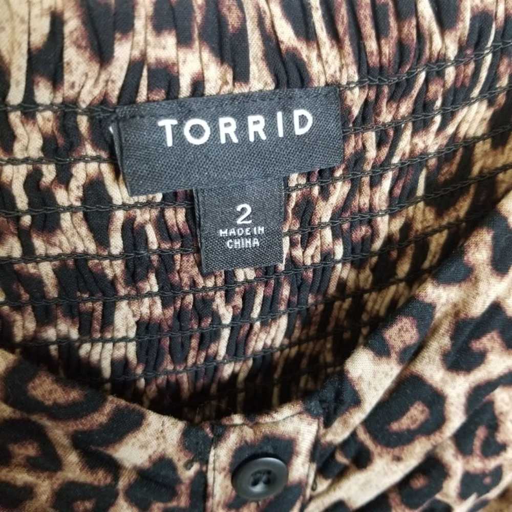 Torrid Womens 2X Brown Leopard Challis Button Fro… - image 7