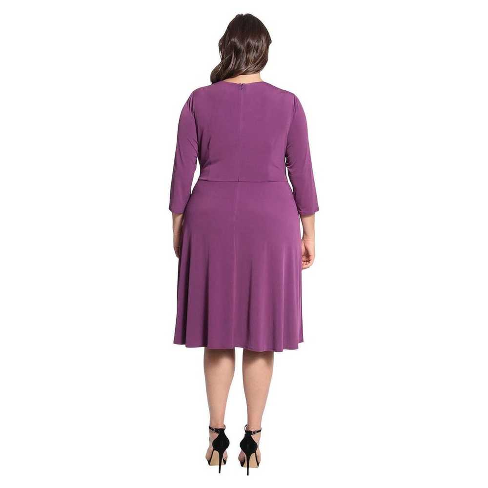 London Times Side Ruched Midi Dress - /Purple - image 2