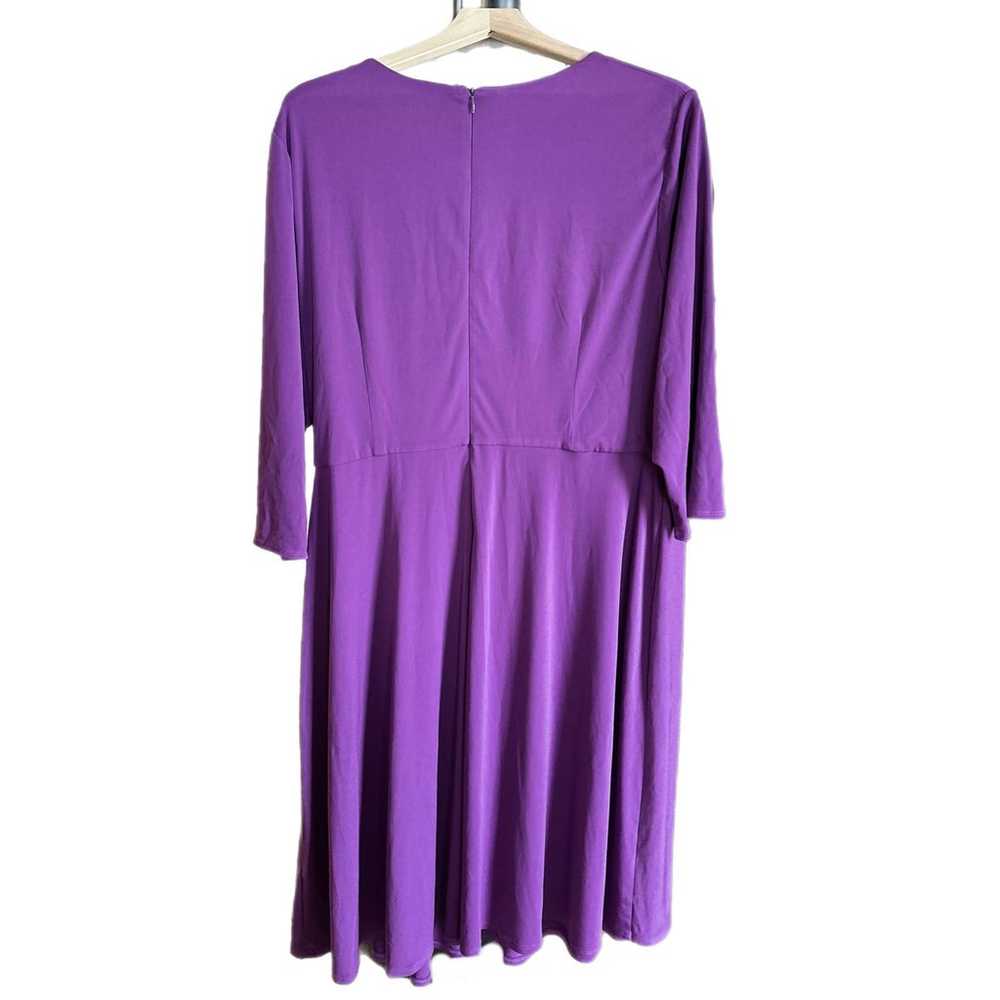 London Times Side Ruched Midi Dress - /Purple - image 4