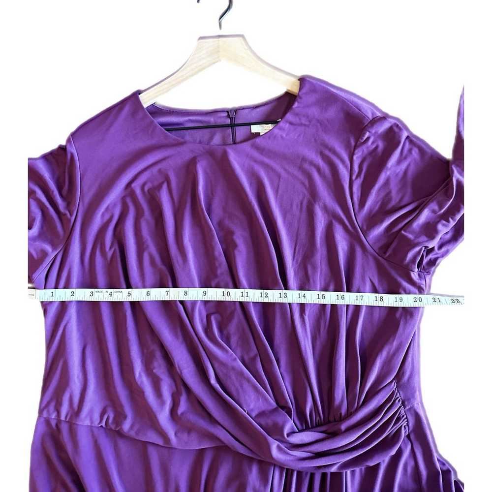 London Times Side Ruched Midi Dress - /Purple - image 5