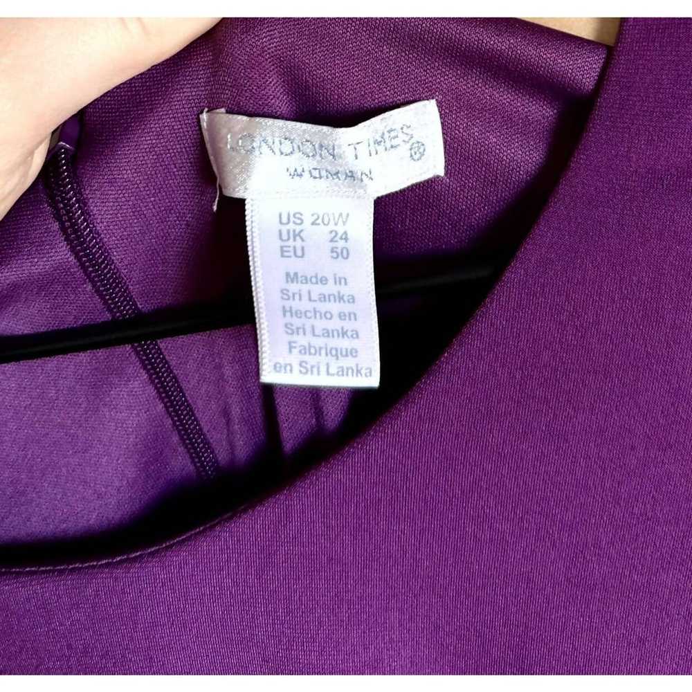 London Times Side Ruched Midi Dress - /Purple - image 9