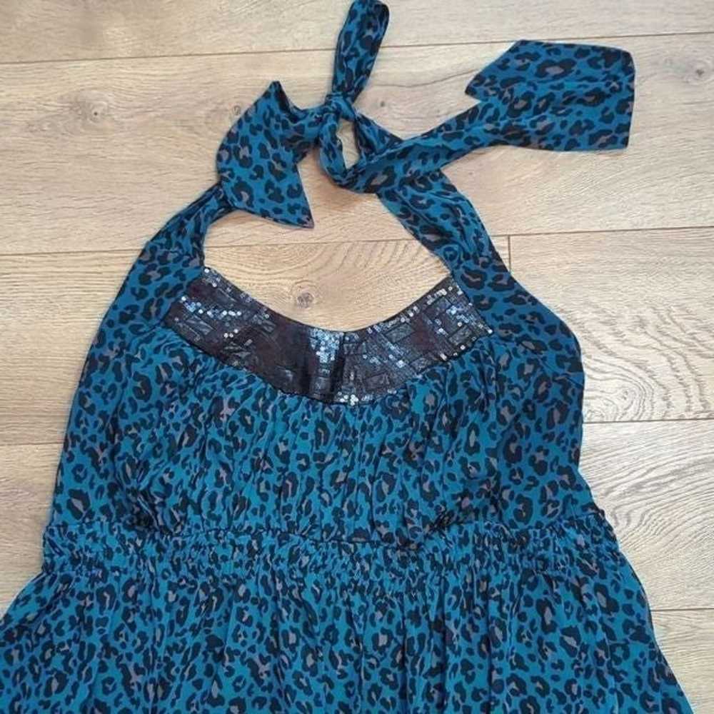 Torrid maxi smocked blue leopard dress sz 2 - image 3