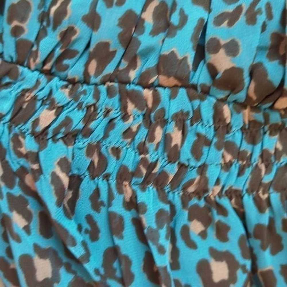 Torrid maxi smocked blue leopard dress sz 2 - image 5