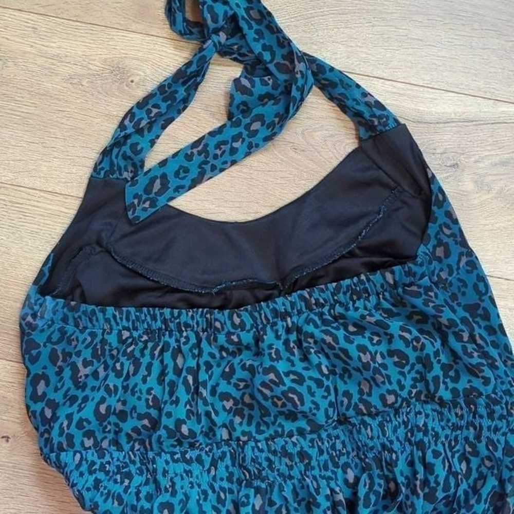 Torrid maxi smocked blue leopard dress sz 2 - image 6