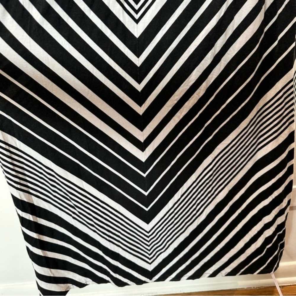 Cacique Swim Maxi Geometric Striped Black & White… - image 3
