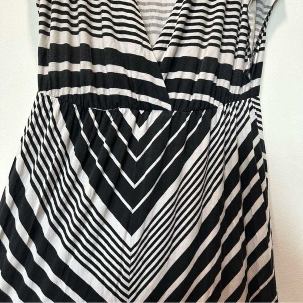 Cacique Swim Maxi Geometric Striped Black & White… - image 5