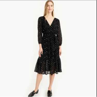 J. CREW Point Sur Dress Size 22 Black Faux Wrap C… - image 1