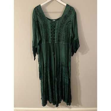 Vintage Hippie Woodland Fairy Maxi Dress Size Plu… - image 1