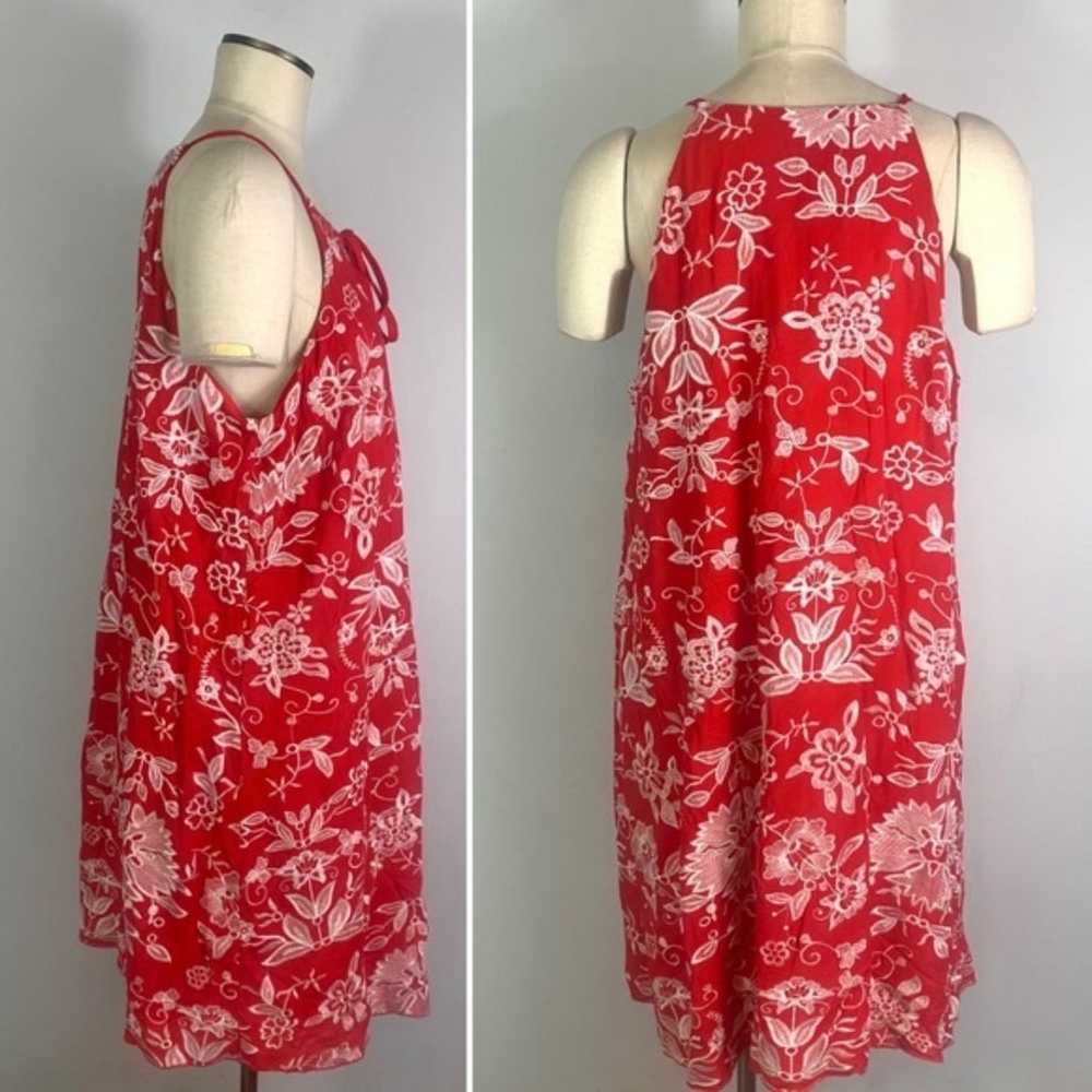Westport Red Embroidered Floral Dress Size 2X - image 3