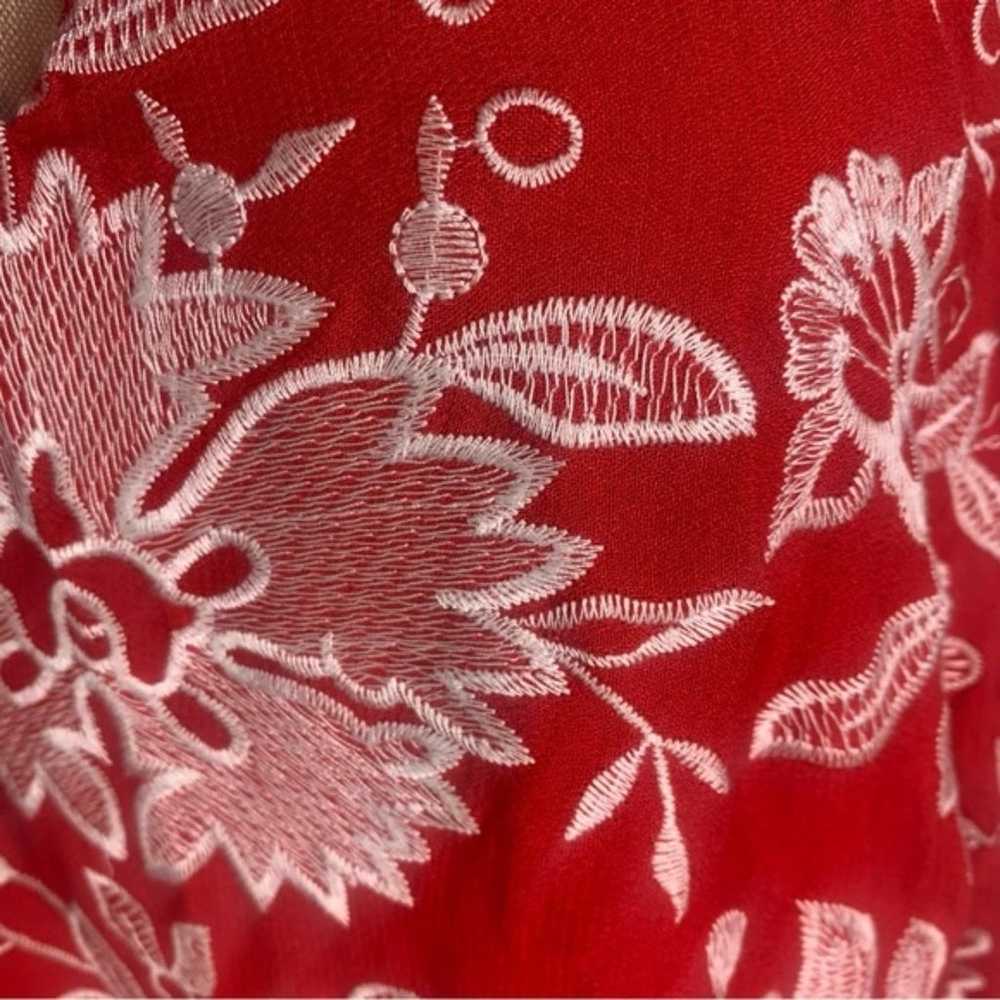 Westport Red Embroidered Floral Dress Size 2X - image 5